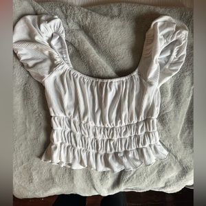 Forever 21 White Tiered Top